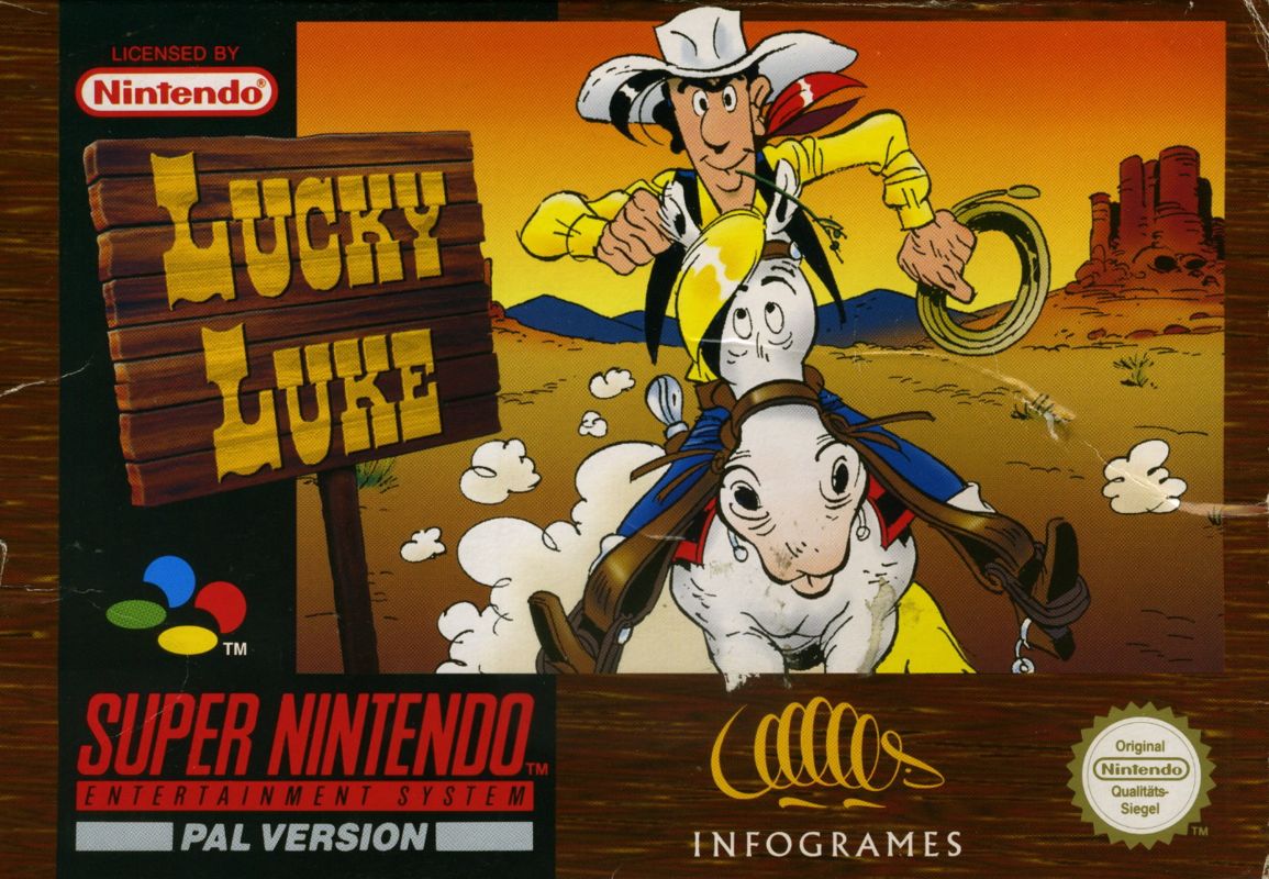 Lucky Luke box art for Super Nintendo